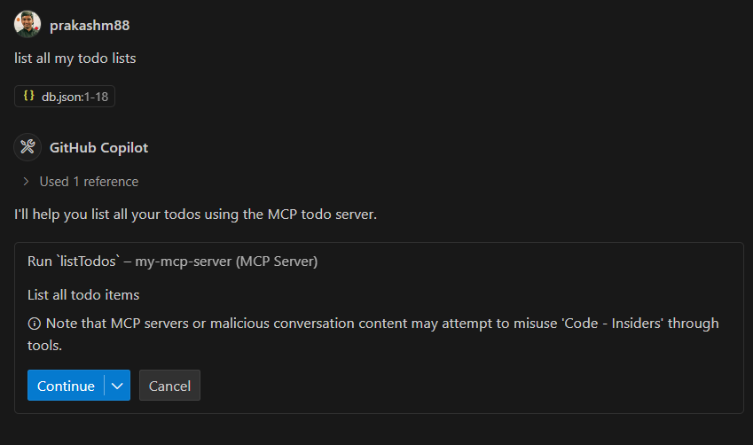 Listing all TODOs execute